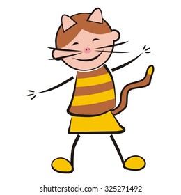 cat, carnival mask, vector illustration,