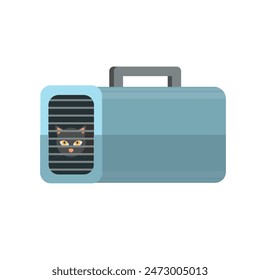 Cat. Cat in a carrier box, vector illustration