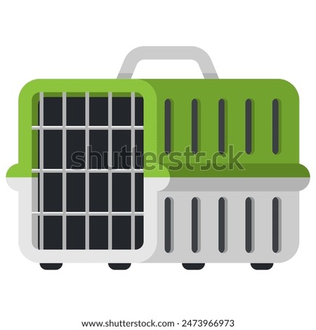 Cat carrier with hard shell vector cartoon illustration isolated on a white background.