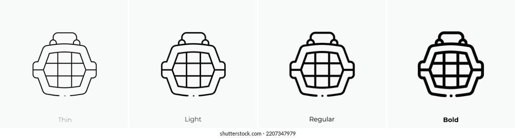 Cat Carrier Icon. Thin, Light Regular And Bold Style Design Isolated On White Background