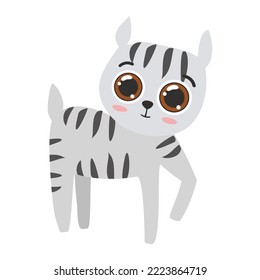 cat cartoon - animal grey cat clipart vector