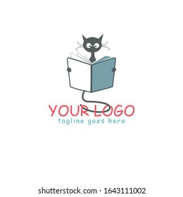 caricatura del gato con el logo del libro