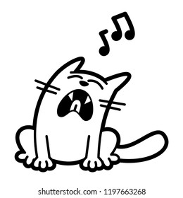 Cat Cartoon character Coloring page Black and white