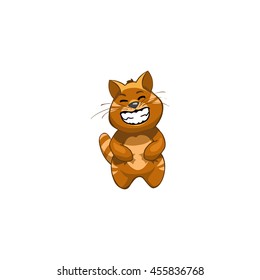 Cat Cartoon Character.  Emotion: laughing
