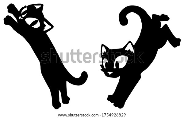Dessin De Chat Personnage Bondir Saut Image Vectorielle De Stock Libre De Droits Shutterstock