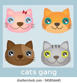 cat cartoon collection made in vector  