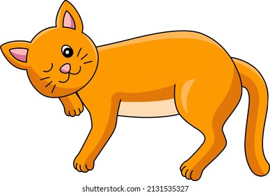 Cat Cartoon Colored Clipart Illustration