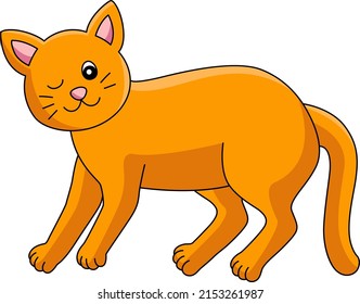  Cat Cartoon Colored Clipart Illustration