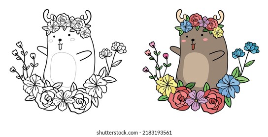 cat cartoon coloring page for kid
