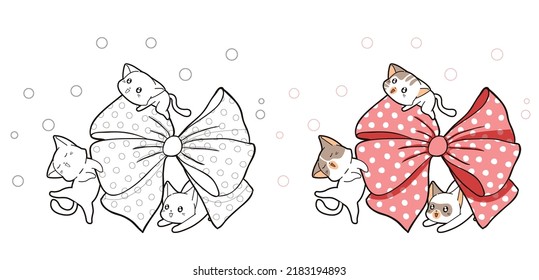 cat cartoon coloring page for kid