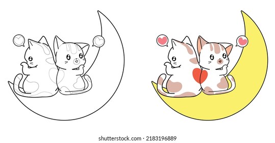 cat cartoon coloring page for kid