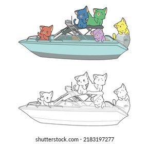 cat cartoon coloring page for kid