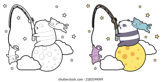 cat cartoon coloring page for kid