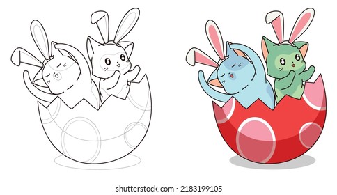 cat cartoon coloring page for kid