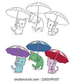 cat cartoon coloring page for kid