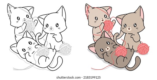 cat cartoon coloring page for kid