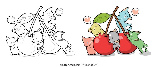 cat cartoon coloring page for kid