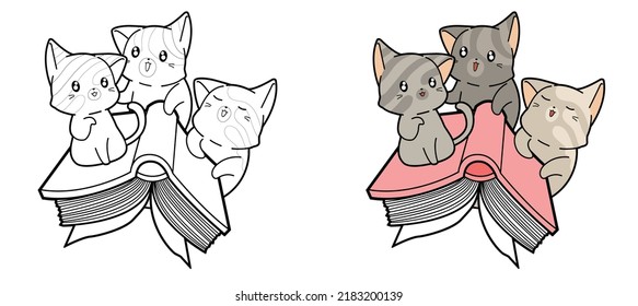 cat cartoon coloring page for kid