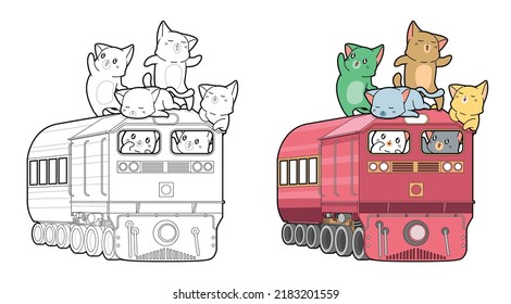 cat cartoon coloring page for kid