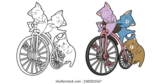 cat cartoon coloring page for kid