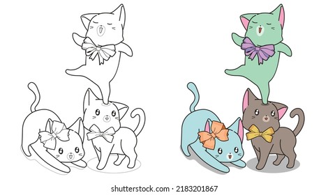 cat cartoon coloring page for kid