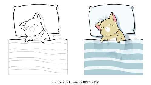 cat cartoon coloring page for kid