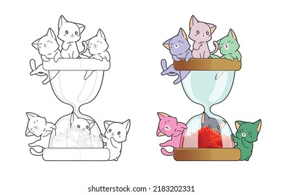 cat cartoon coloring page for kid