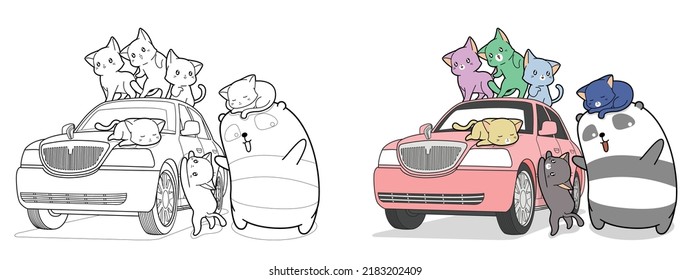 cat cartoon coloring page for kid