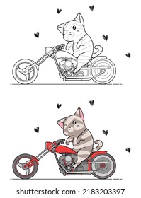 cat cartoon coloring page for kid