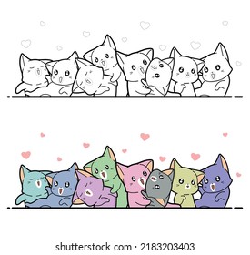 cat cartoon coloring page for kid