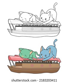 cat cartoon coloring page for kid