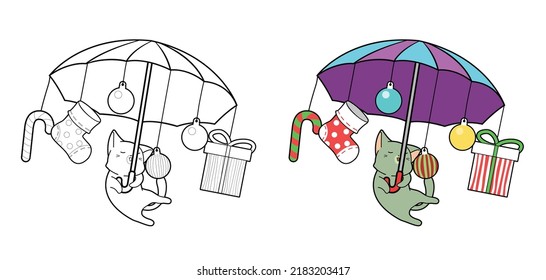 cat cartoon coloring page for kid