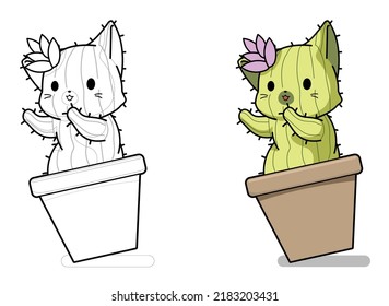 cat cartoon coloring page for kid