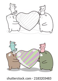cat cartoon coloring page for kid