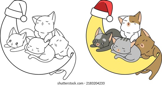 cat cartoon coloring page for kid