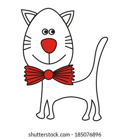 Cat cartoon cute vector illustration