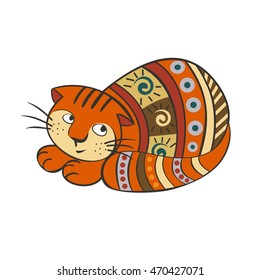 Cat. Cartoon cute vector illustration. 
