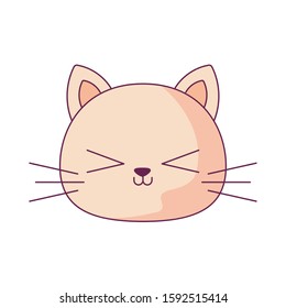 Cat cartoon design, Kawaii expression cute character funny and emoticon theme Vector illustration