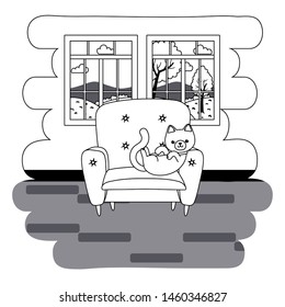 Cat cartoon design vector 