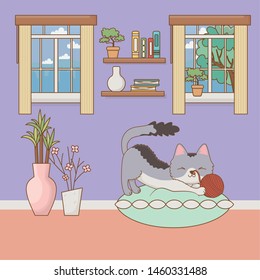 Cat cartoon design vector illustrator