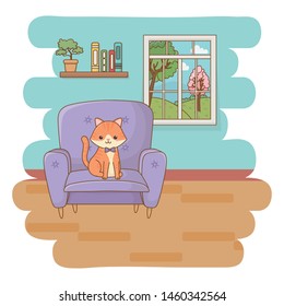 Cat cartoon design vector illustrator