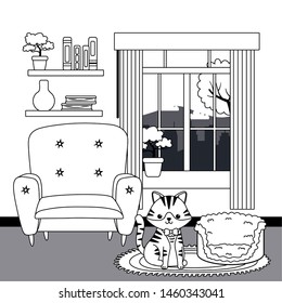 Cat cartoon design vector illustrator