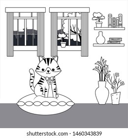 Cat cartoon design vector illustrator