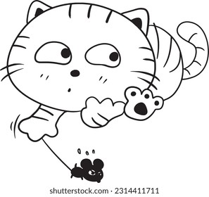 cat cartoon doodle kawaii anime coloring page cute illustration drawing character chibi manga comic