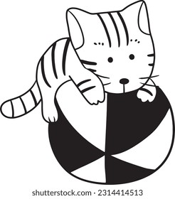 cat cartoon doodle kawaii anime coloring page cute illustration drawing character chibi manga comic