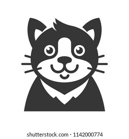 Cat Cartoon Face Icon. Vector