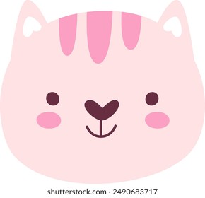 Cat Cartoon Face Vector Illustration