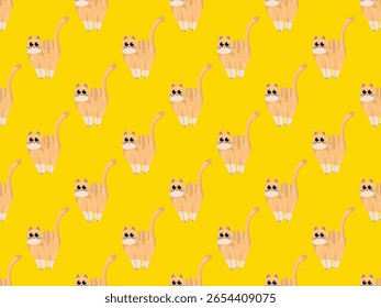 cat cartoon icon animal pet cute orange element comic drawing flat pattern seamless kitten character