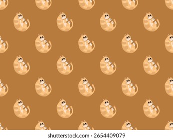 cat cartoon icon animal pet cute orange element comic drawing flat pattern seamless kitten character