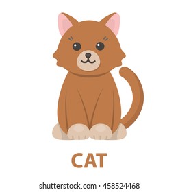 Cat cartoon icon. Illustration for web and mobile.